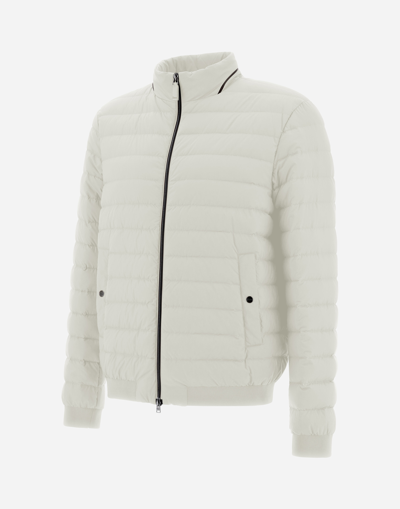 Herno Ecoage Bomber Jacket In Grey Pearl