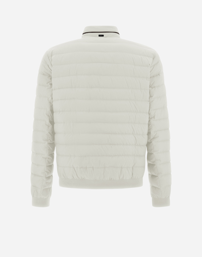 Herno Ecoage Bomber Jacket In Grey Pearl