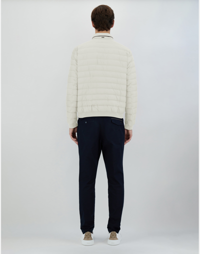 Herno Ecoage Bomber Jacket In Grey Pearl