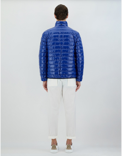 Shop Herno Bomber Jacket In Gloss In Cornflower Blue