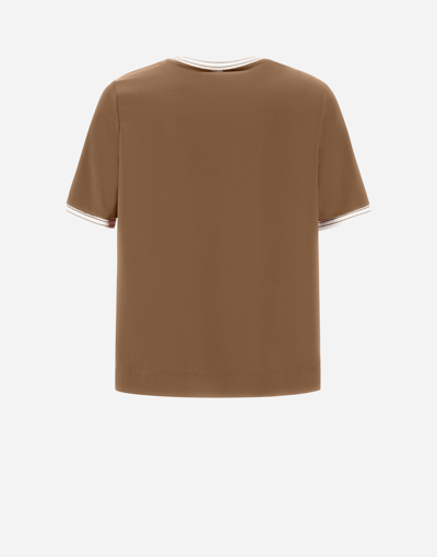 Shop Herno Casual Satin Tシャツ In Sand