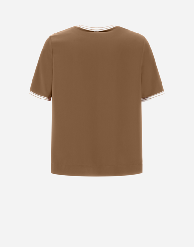 Herno Casual Satin T-shirt In Sand