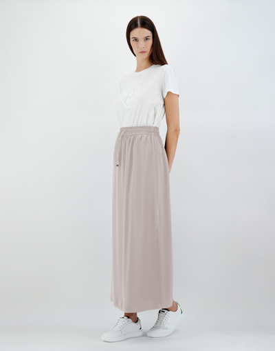 Herno Casual Satin Skirt In Chantilly