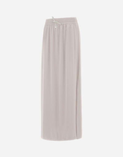 Herno Casual Satin Skirt In Chantilly