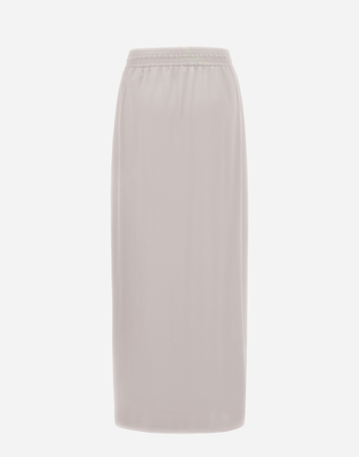 Herno Casual Satin Skirt In Chantilly