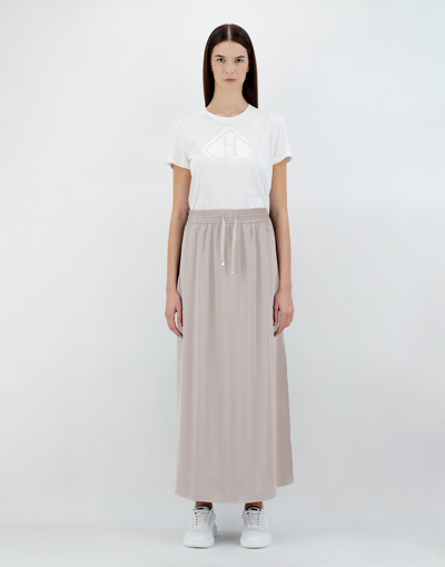 Herno Casual Satin Skirt In Chantilly
