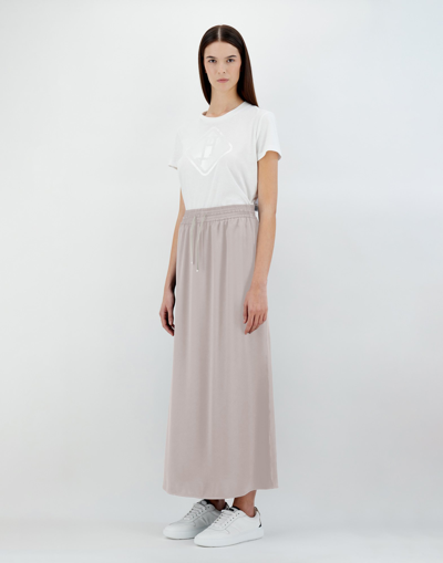 Herno Casual Satin Skirt In Chantilly