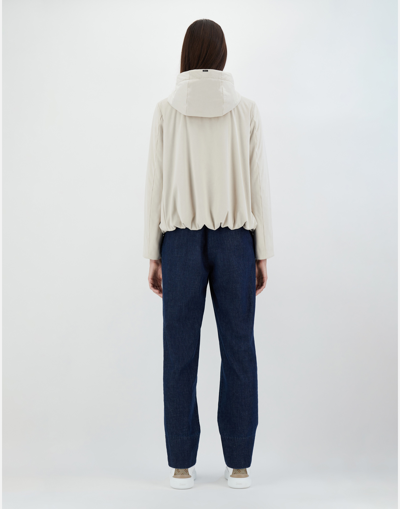 Herno Suede Effect Bomber Jacket In Ice