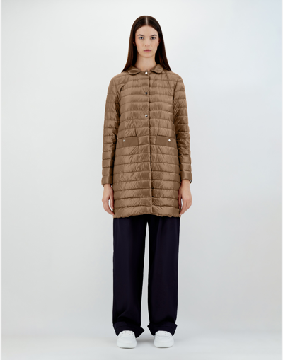 Herno Coat In Nylon Ultralight In Camel