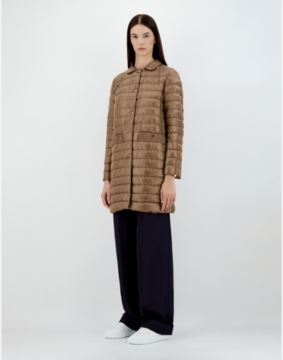 Herno Coat In Nylon Ultralight In Camel