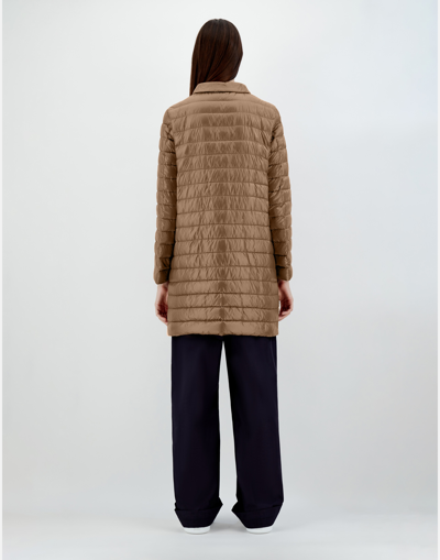 Herno Coat In Nylon Ultralight In Camel