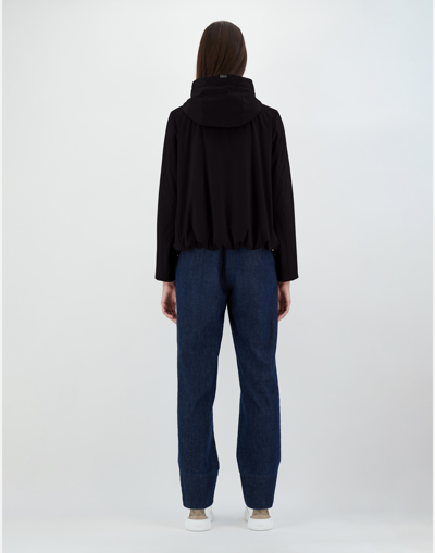 Herno Suede Effect Bomber Jacket In Black