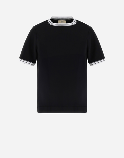 Shop Herno Casual Satin Tシャツ In Black