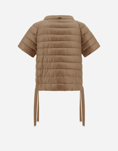Herno Nylon Ultralight Cape Jacket In Camel