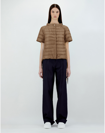 Herno Nylon Ultralight Cape Jacket In Camel