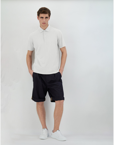 Herno クレープジャージー ポロシャツ In White