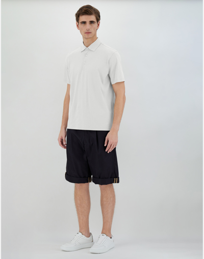 Shop Herno Polo Shirt In Crepe Jersey In Ice