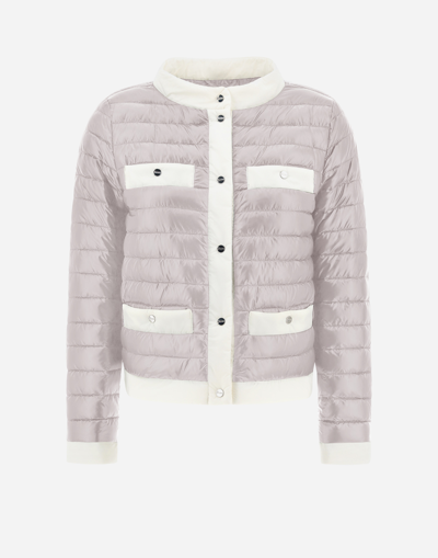 Herno Nylon Ultralight And Ecoage Jacket In Grey Pearl