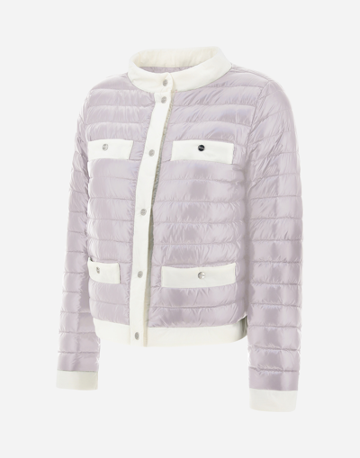 Herno Nylon Ultralight And Ecoage Jacket In Grey Pearl