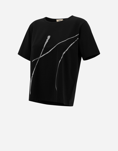 Herno Interlock Jersey T-shirt In Black