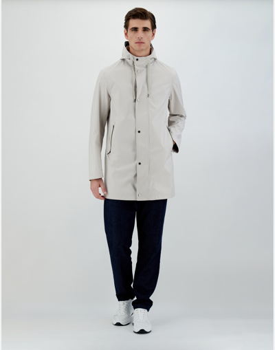 Herno New Rain Parka In Anthracite/camel