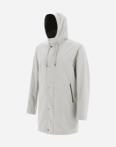 Herno New Rain Parka In Anthracite/camel