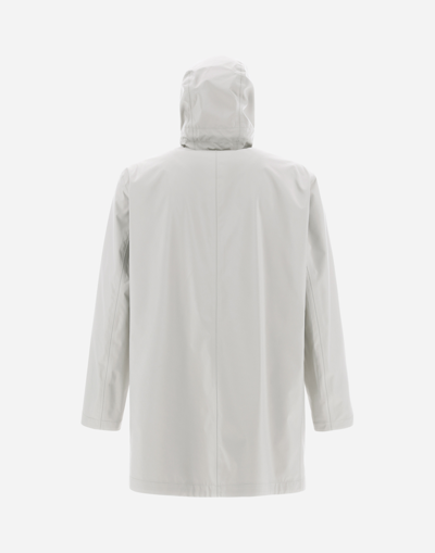 Herno New Rain Parka In Anthracite/camel