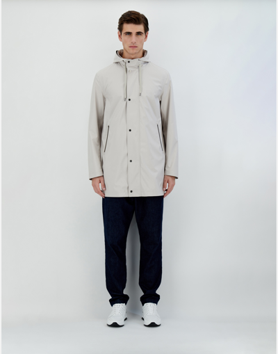Herno New Rain Parka In Anthracite/camel