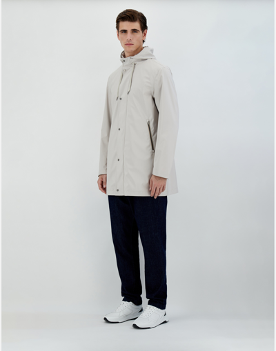Herno New Rain Parka In Anthracite/camel