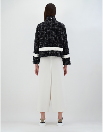 Herno Glam Tweed ＆ Ecoage ボンバージャケット In Black