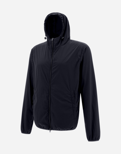 Herno Ultralight Matt Bomber Jacket In Blue