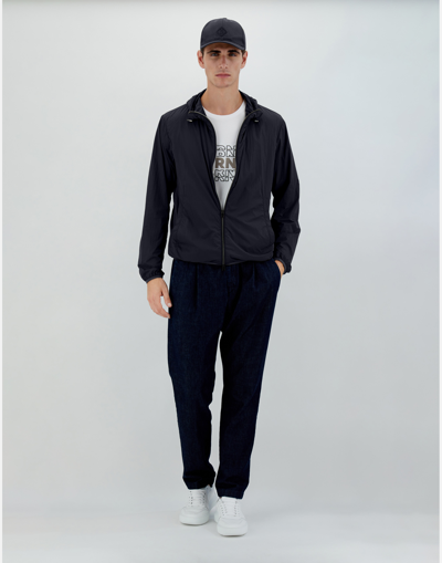 Herno Ultralight Matt Bomber Jacket In Blue