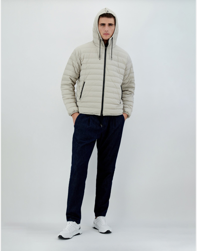 Herno Bomber Jacket In Ultralight Crease In Natural