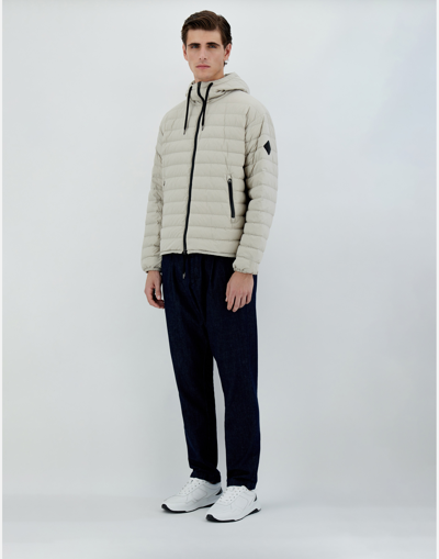 Herno Bomber Jacket In Ultralight Crease In Natural