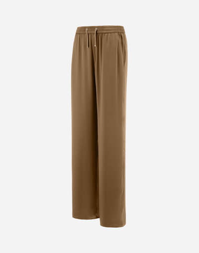 Herno Trousers In Casual Satin In Sand