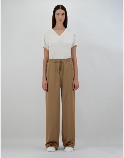 Herno Trousers In Casual Satin In Sand