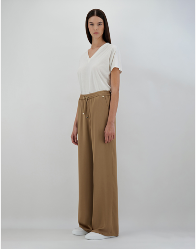 Herno Trousers In Casual Satin In Sand