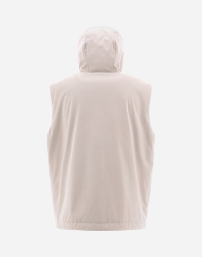 Herno Suede-look Sleeveless Jacket In Ice