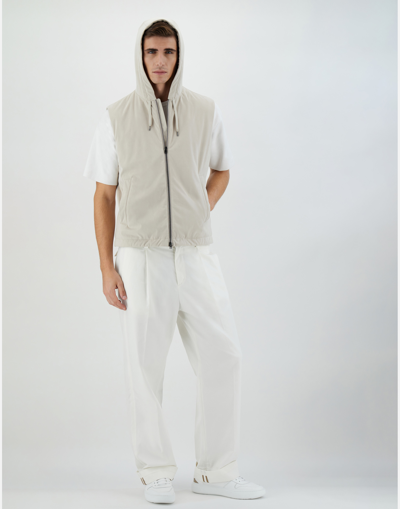 Herno Suede-look Sleeveless Jacket In Ice