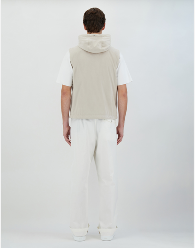 Herno Suede-look Sleeveless Jacket In Ice