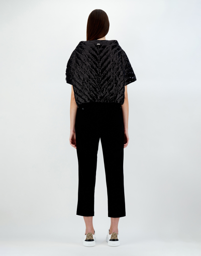 Herno Micro Sequin A-line Jacket In Black