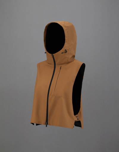 Herno Sleeveless Laminar Jacket In Gore-tex Paclite In Tobacco