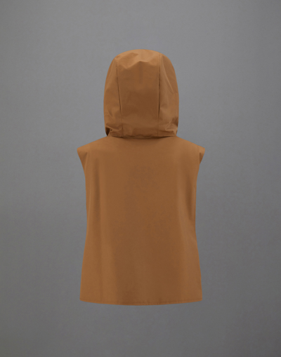 Herno Sleeveless Laminar Jacket In Gore-tex Paclite In Tobacco