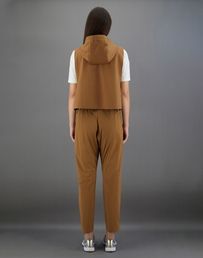 Herno Sleeveless Laminar Jacket In Gore-tex Paclite In Tobacco