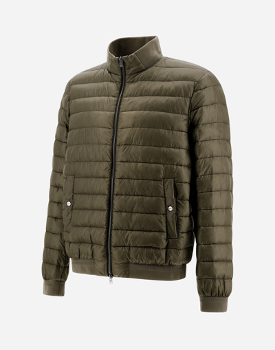 Herno Ultralight Nylon Bomber Jacket In Military
