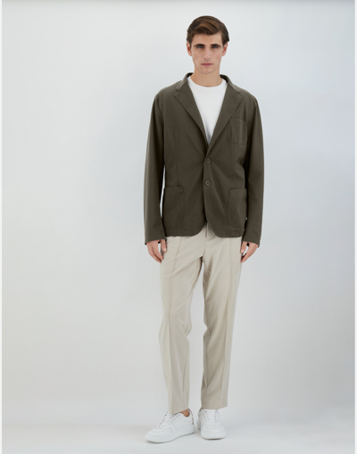 Shop Herno Blazer In Non-washed Light Scuba In Light Military