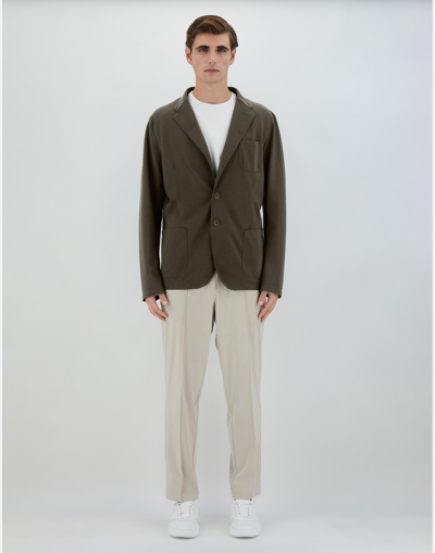 Shop Herno Blazer In Non-washed Light Scuba In Light Military