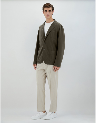 Shop Herno Blazer In Non-washed Light Scuba In Light Military