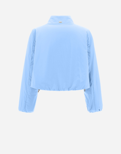 Herno Ecoage Bomber Jacket In Light Blue