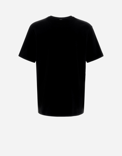 Herno T-shirt In Compact Jersey In Black